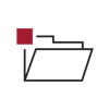 RedBlack Back office operations icon - red+black