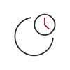 RedBlack Time savings icon - red+black